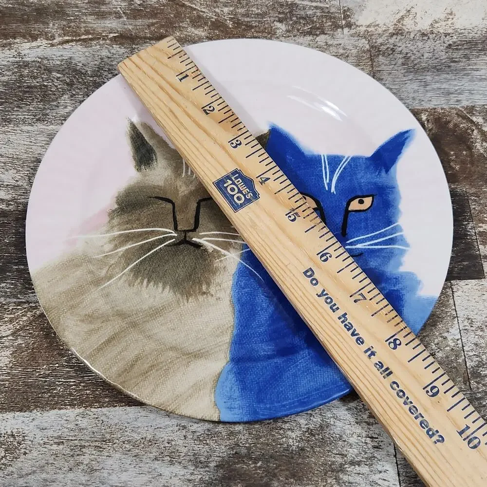 Anthropologie Holly Frean Cat Plate The Farm No 6 Cottage Folk Artsy Quirky Gift